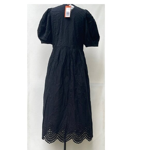 NWT $475 RHODE VALERIA BLACK DRESS IN INK BASTILLE EYELET SIZE S - Picture 3 of 7